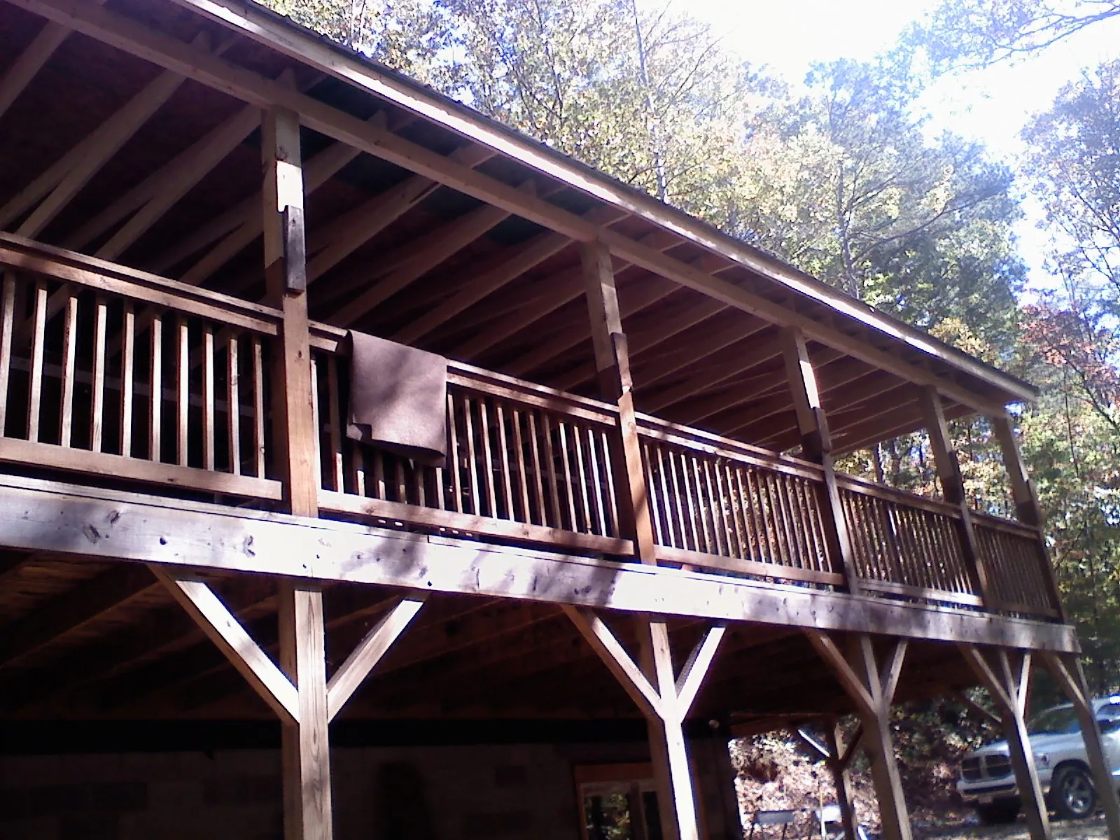 Timber framing under a new elevated porch and deck — Roof Leak Repair in Dennis by Roofing Brothers